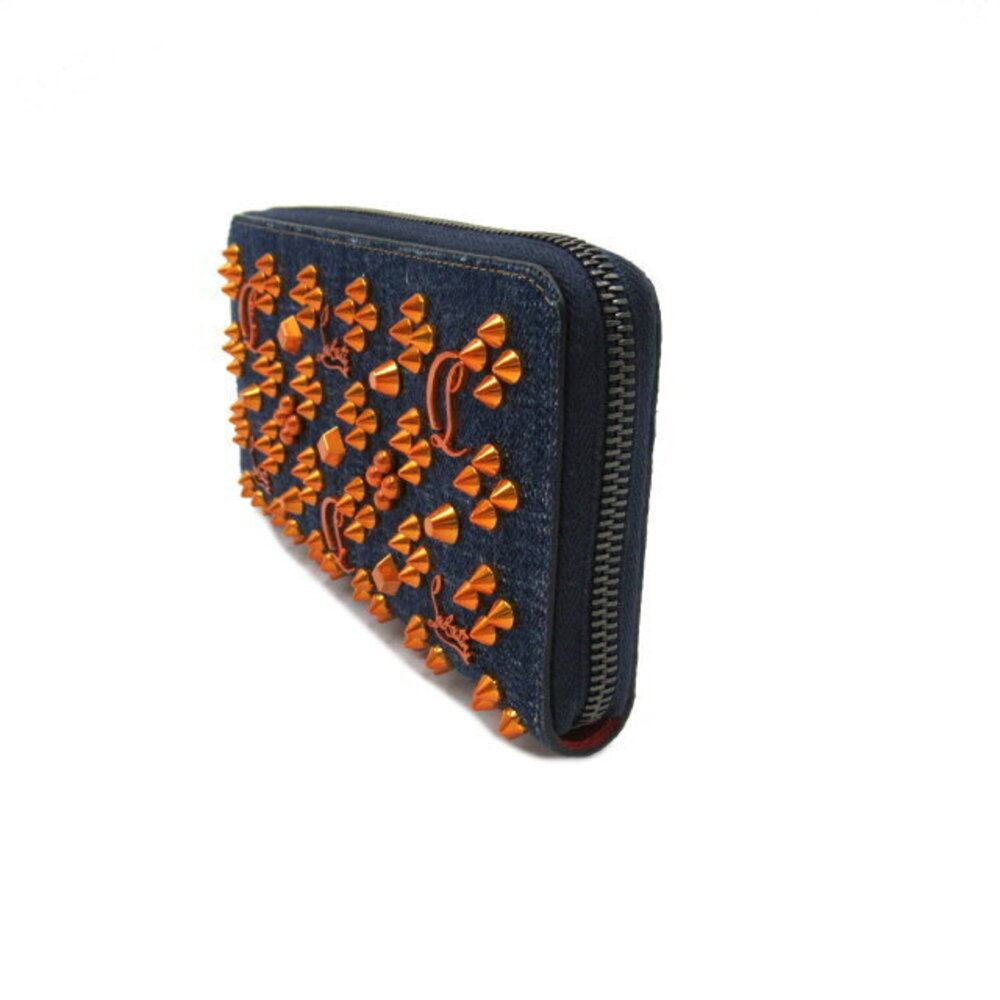 Christian Louboutin denim round long wallet Navy Blue - Picture 3 of 10